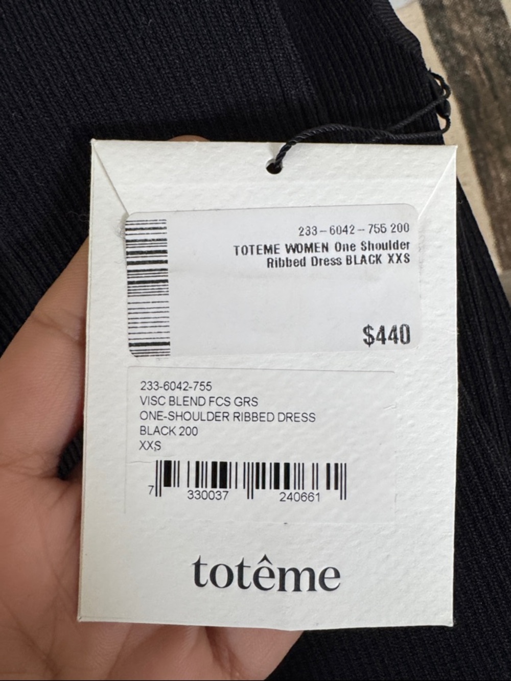 NWT Toteme One-Shoulder Ribbed Dress - Picture 6 of 6